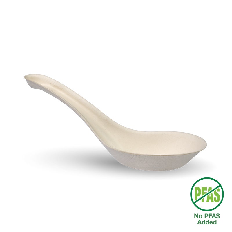 BioPak 14cm White Plant Fibre Chinese Soup Spoon 1000pc