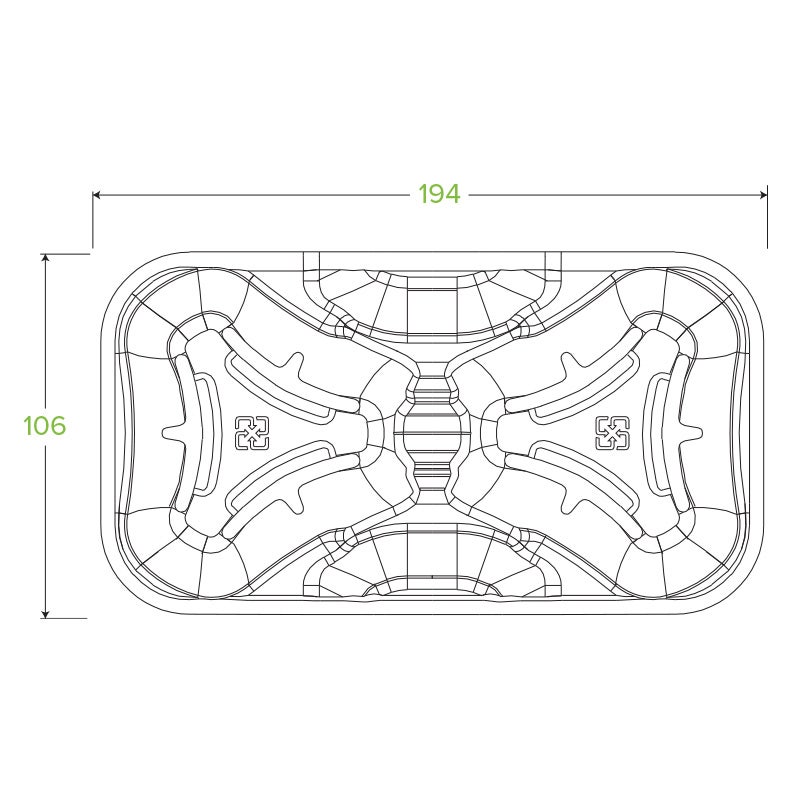 BioPak Natural 2-Cup Tray 500pc