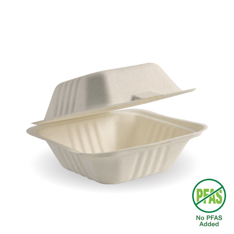 BioPak 15x15x8cm (6x6") Natural Clamshell 500pc