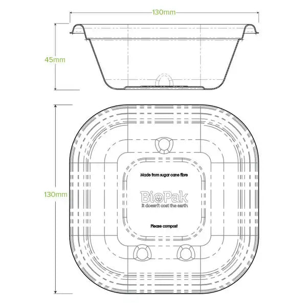 BioPak 280ml Natural Takeaway Base 600pc