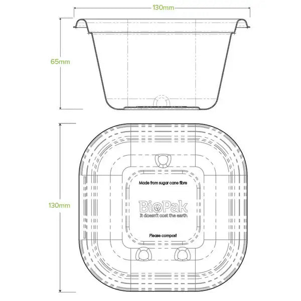 BioPak 480ml Natural Takeaway Base 600pc