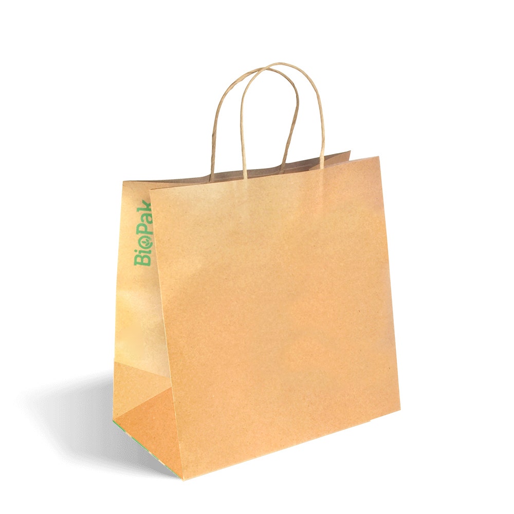 BioPak Kraft Large Twist Handle Paper Bags 250pc