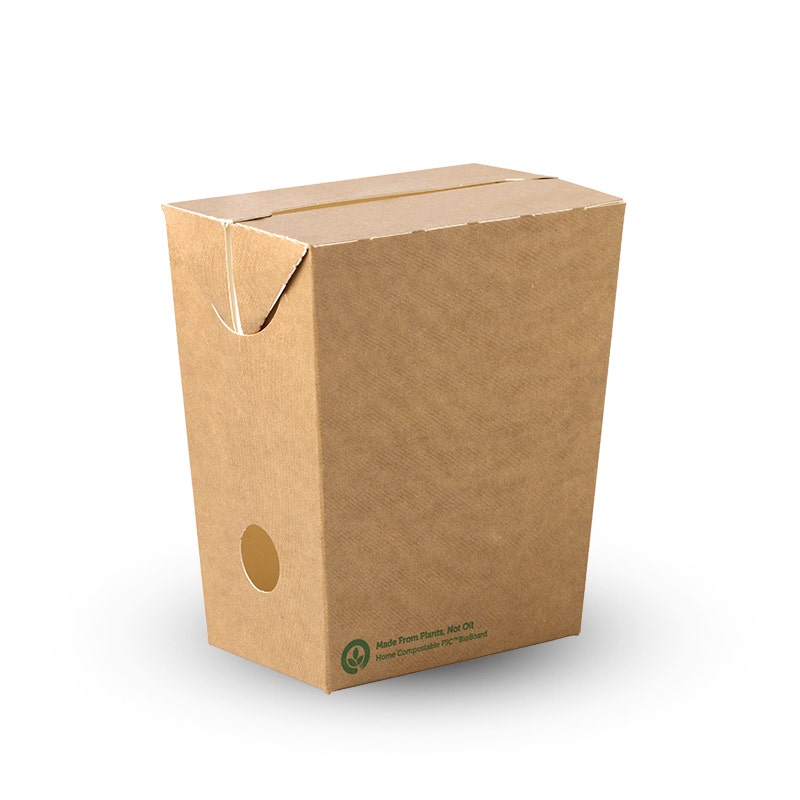 BioPak Small Kraft Unlined Enclosed Chip Box 800pc