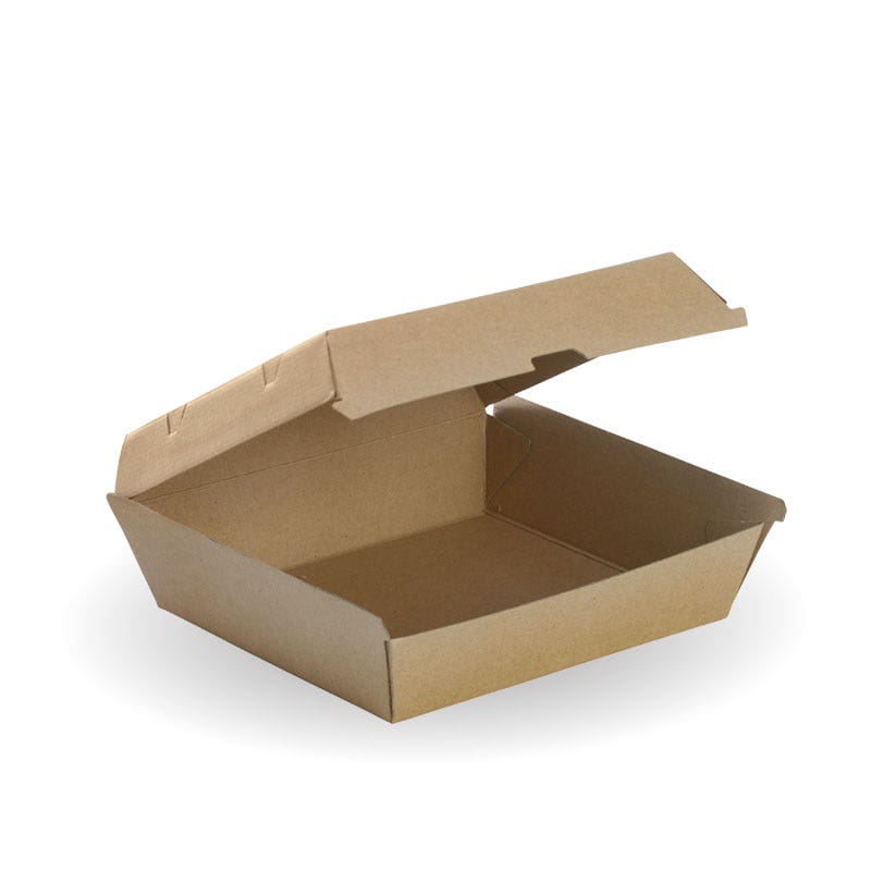 BioPak Kraft Dinner Box 178 x 160 x 70mm 150pc