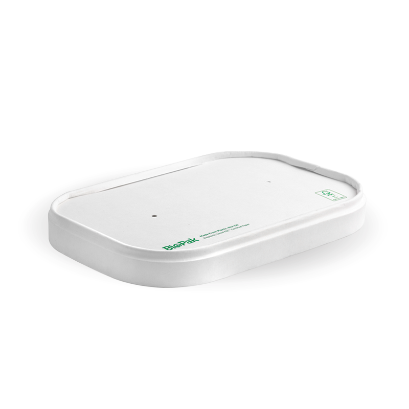 BioPak White Rectangle Paper Lid 300pc