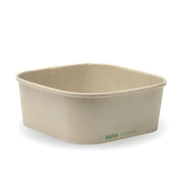 BioPak 1200ml Kraft Square Takeaway Base 300pc