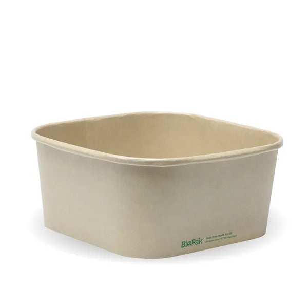 BioPak 1400ml Kraft Square Takeaway Base 300pc