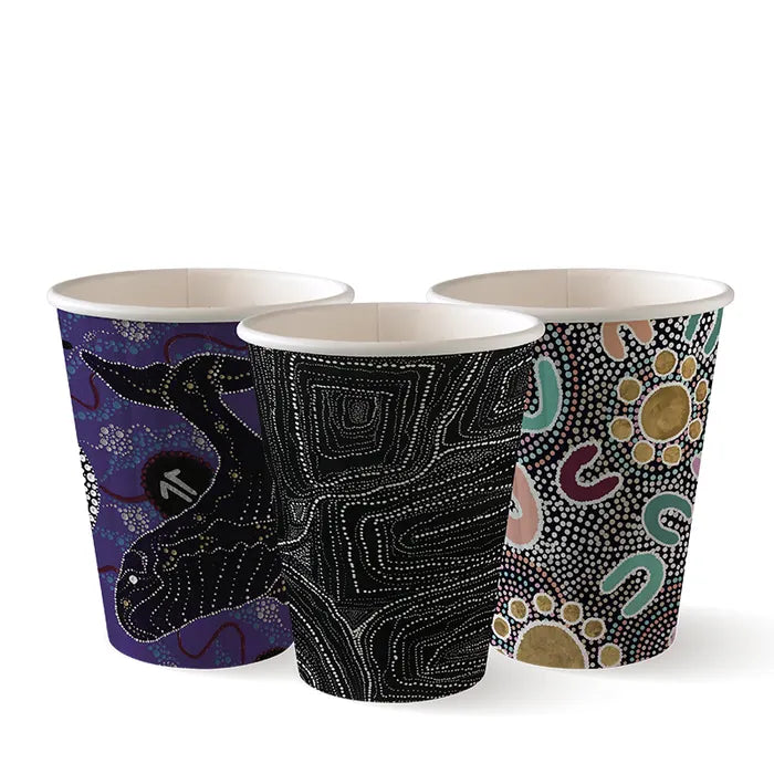 BioPak 8oz Indigenous Art Series DW Cup 1000pc