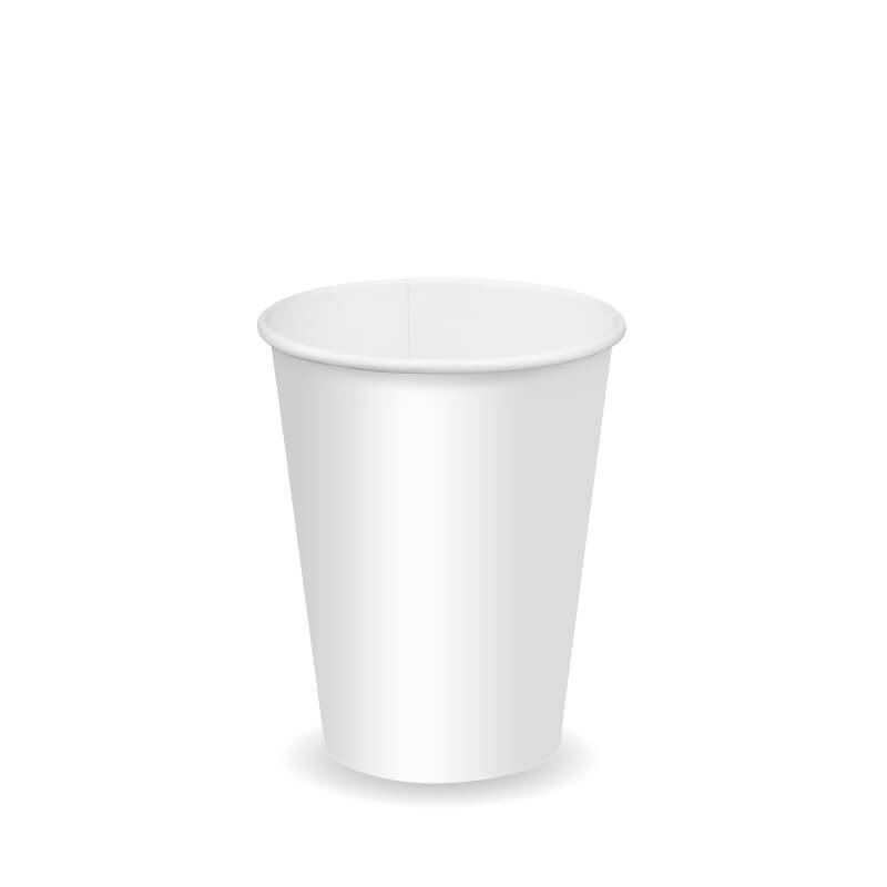 BioPak 12oz White Cold Paper Cups 1000pc
