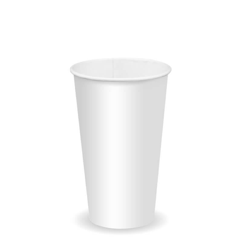 BioPak 16oz White Cold Paper Cups 1000pc
