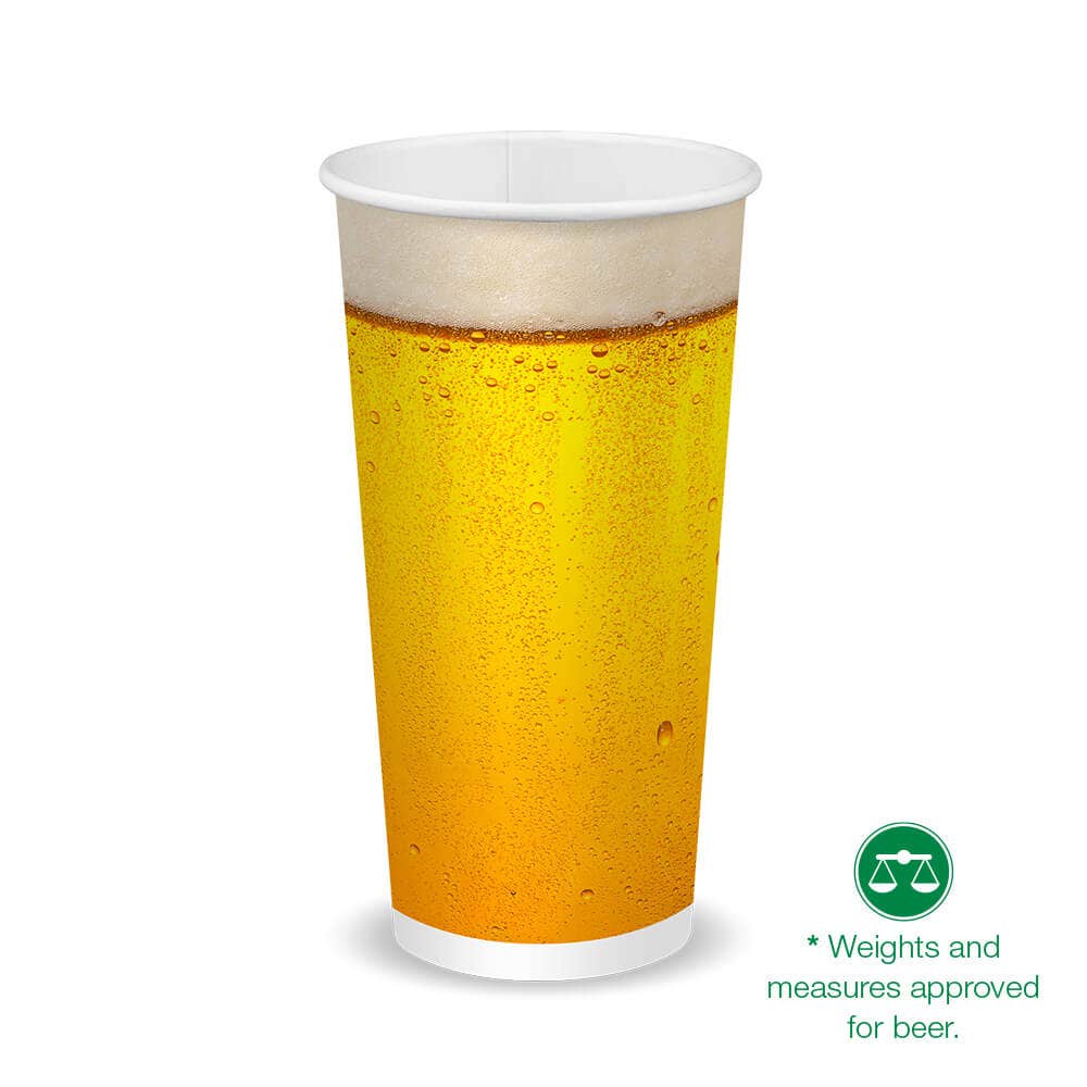 BioPak 20oz Beer Cold Paper Cups 1000pc
