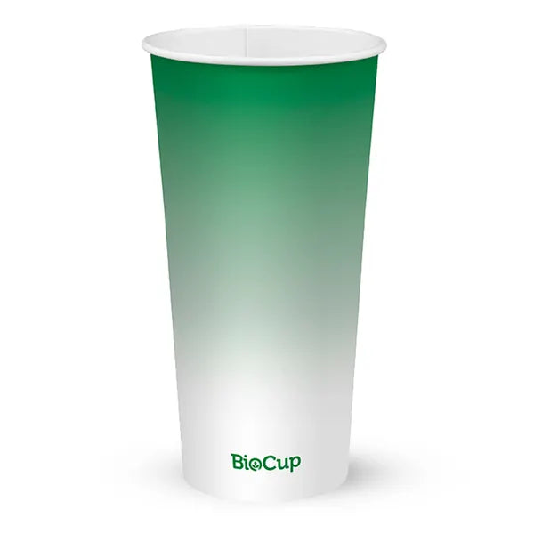 BioPak 32oz Green Cold Paper Cups 500pcs