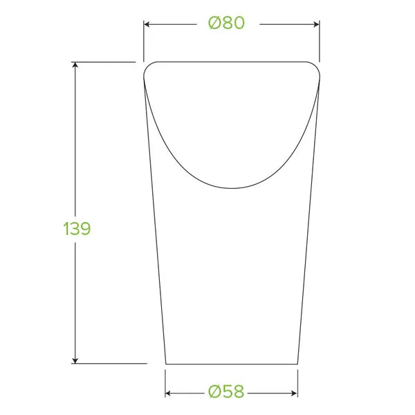 BioPak 16oz PLA Medium Chip Cup 1000pc