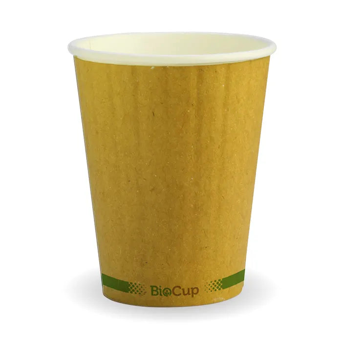 BioPak 12oz Kraft Green Stripe DW Cup 1000pc