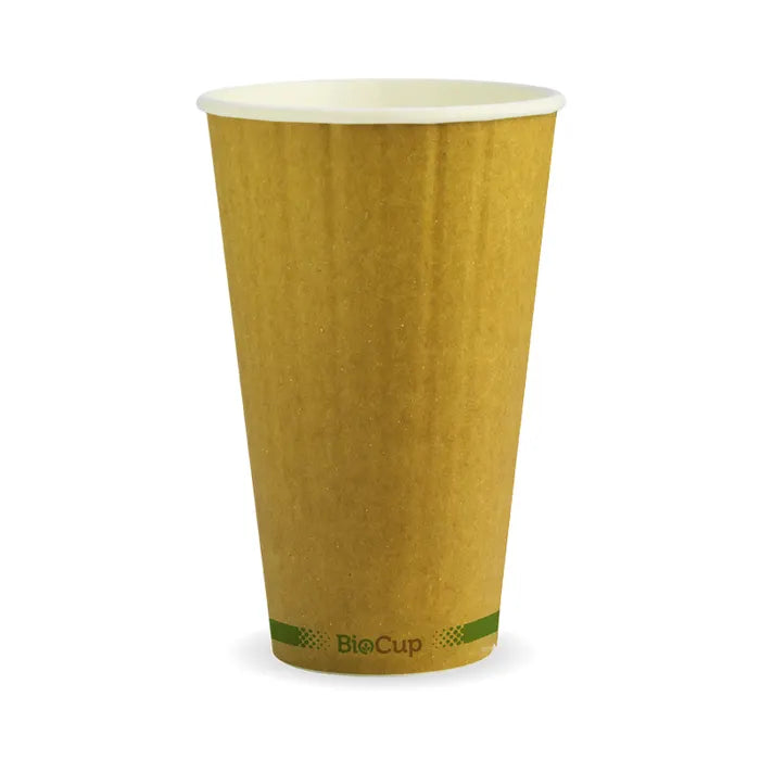 BioPak 16oz Kraft Green Stripe DW Cup 600pc