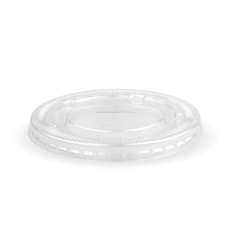 BioPak 105mm Clear PET Flat Lid Straw Slot 1000pc