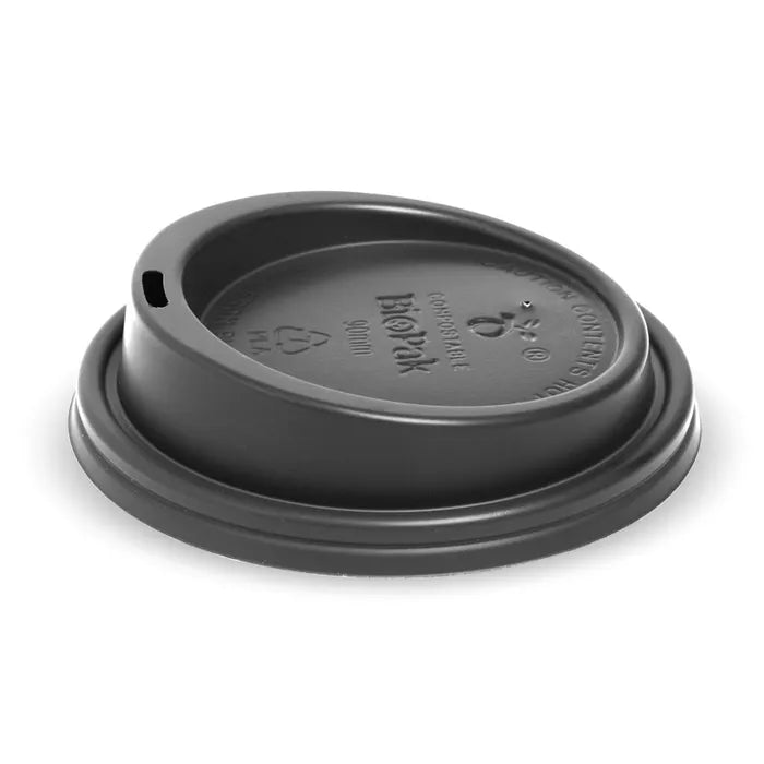 BioPak 8-16oz 90mm Black PLA Lid 1000pcs