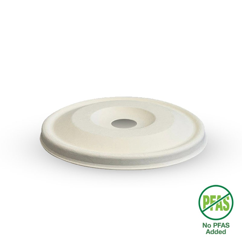 BioPak 80mm White BioCane Flat Lid 1000pc