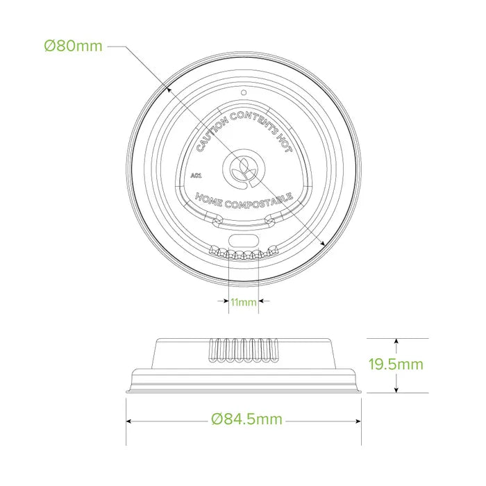 BioPak 80mm Natural Plant Fibre Lid 1000pcs