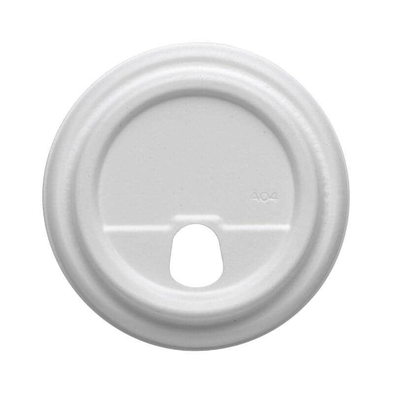 BioPak 90mm White Strawless Pulp Coffee Lid 1000pc