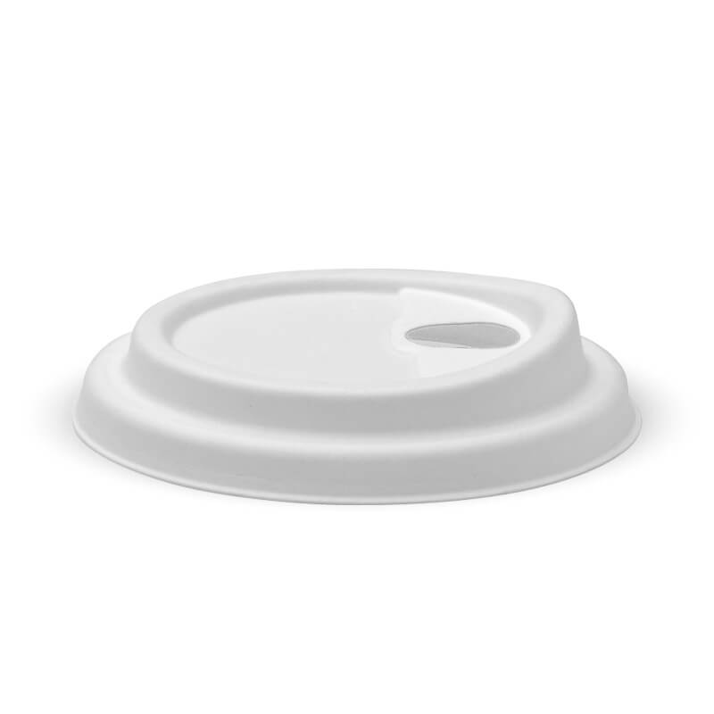 BioPak 90mm White Strawless Pulp Coffee Lid 1000pc