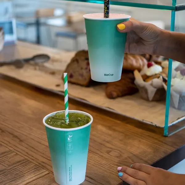 BioPak 10oz Green Cold Paper Cups 1000pcs