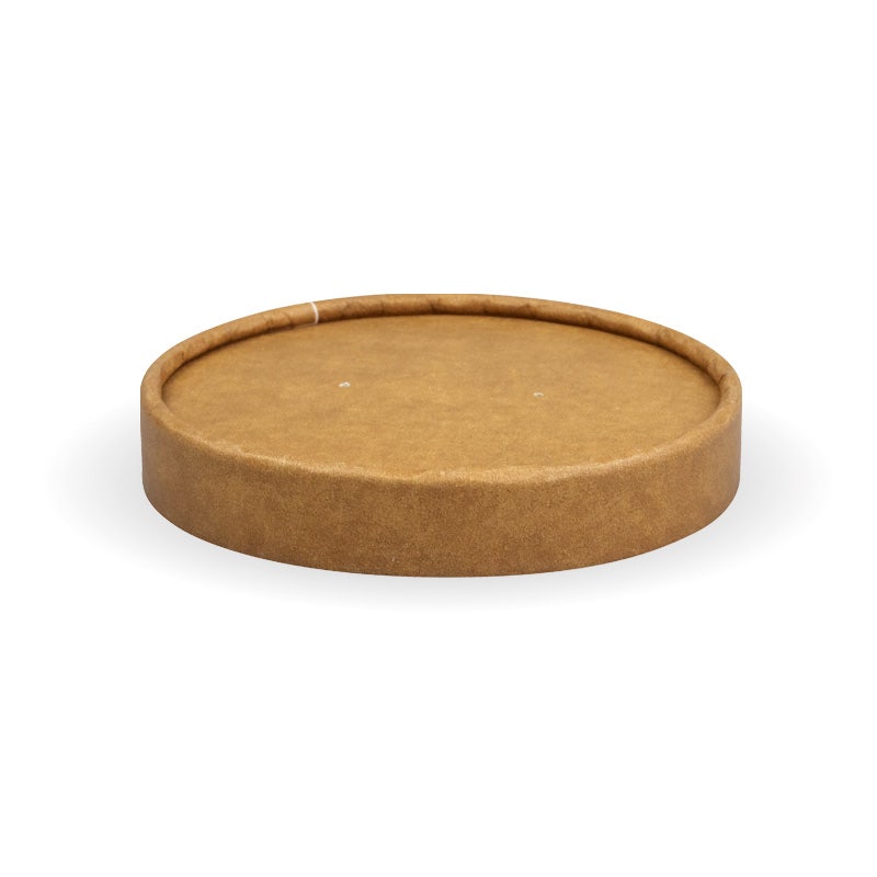 BioPak 250ml (8oz) Kraft Bowl Paper Lid 500pc