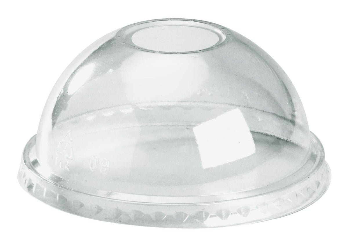 BioPak 300-700ml Clear Cup Dome Lid with 20mm Hole 1000pc
