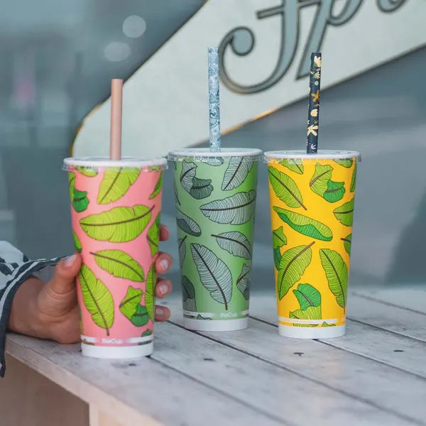 BioPak 22oz Leaf Cold Paper Cups 1000pcs
