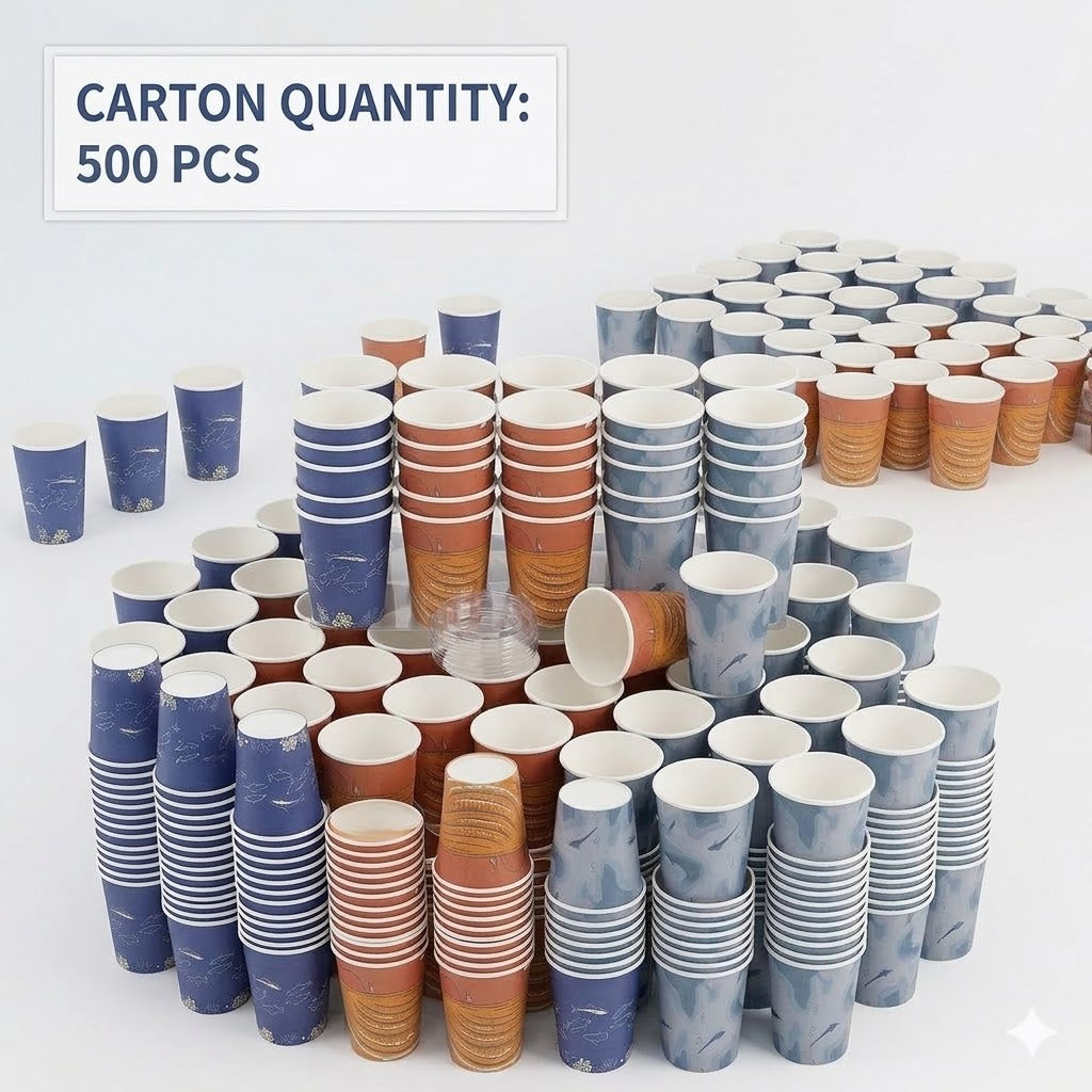 8oz Aqueous Coated Double Wall Cup /Art Series 500pcs
