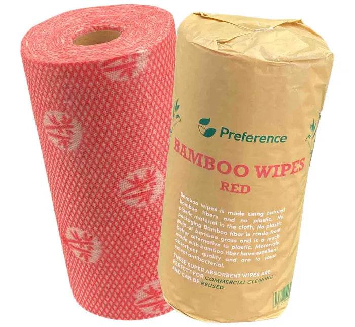 Red Heavy Duty Bamboo Wipe 30cm x 50cm - Pakio