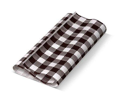Greaseproof Paper Gingham Black 1/3 Cut 1200pcs/pk - Pakio