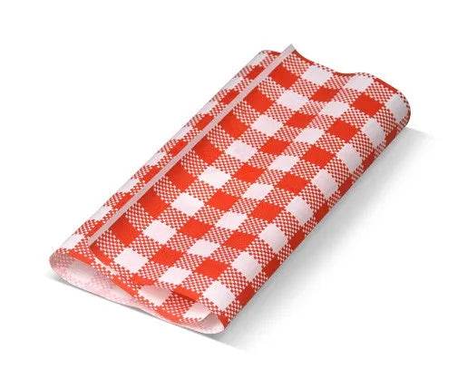Greaseproof Paper Gingham Red 1/2 Cut 800pcs/pk - Pakio