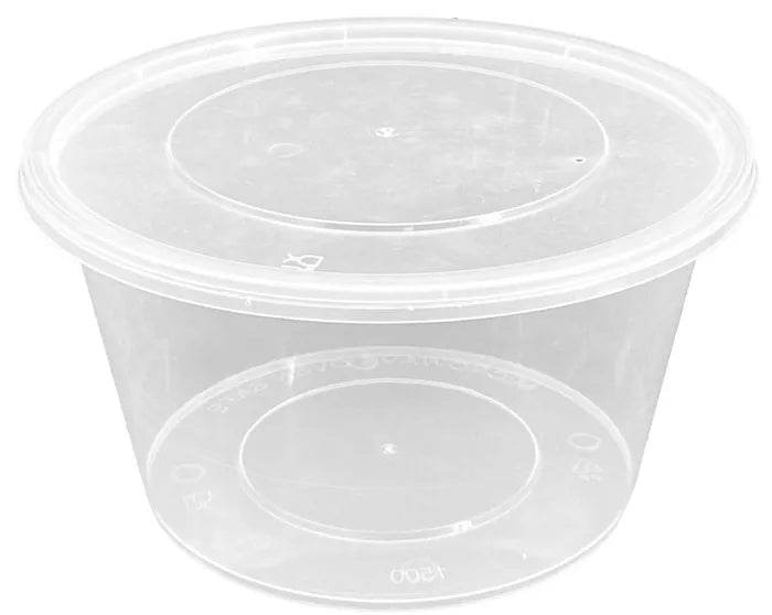 1500ml Clear Round Container Sets 150pcs - Pakio