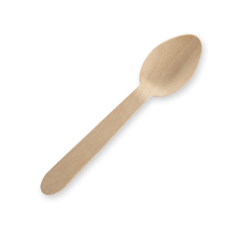 BioPak 10cm Unbranded Wood Teaspoon Bulk Pack 5000pc