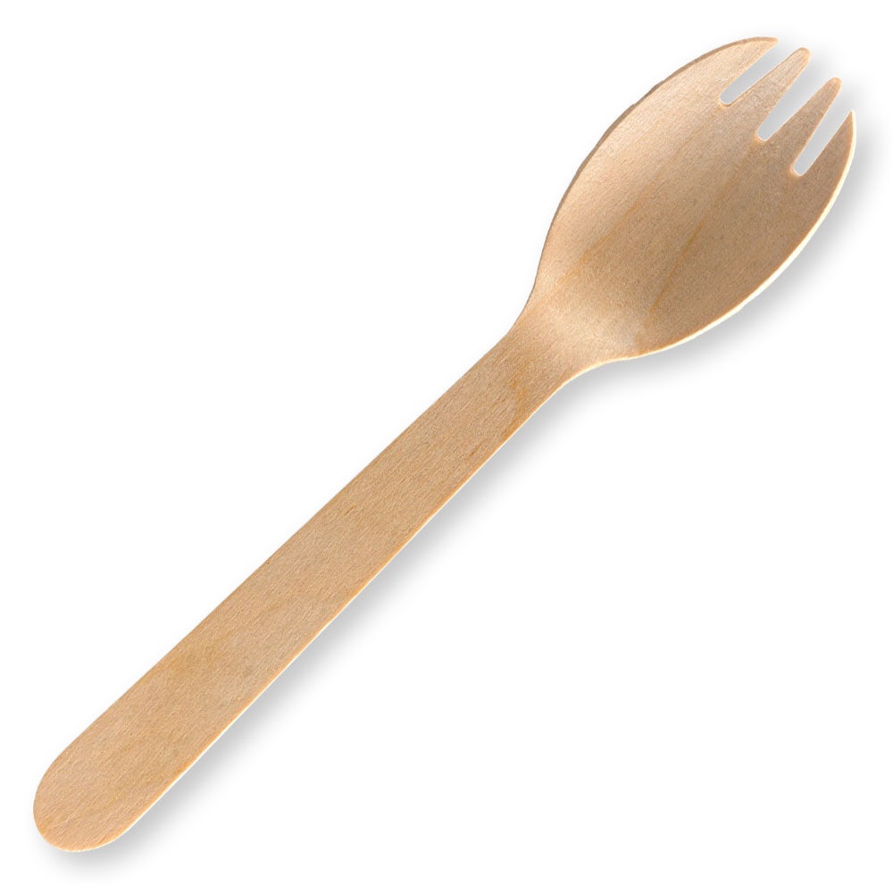 BioPak 16cm Unbranded Wood Spork Bulk Pack 2000pc