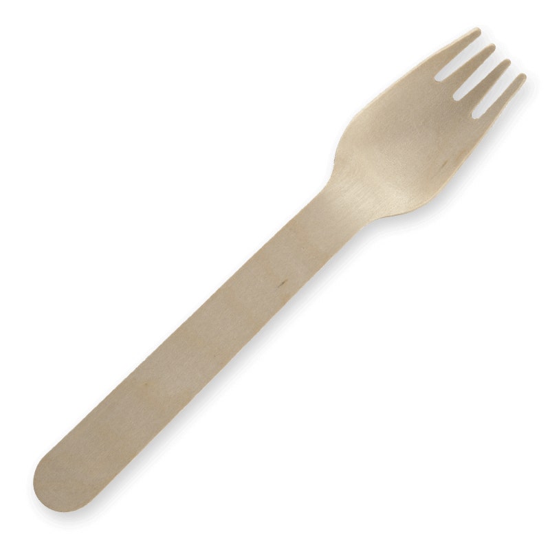 BioPak 16cm Unbranded Wood Fork Bulk Pack 2000pc