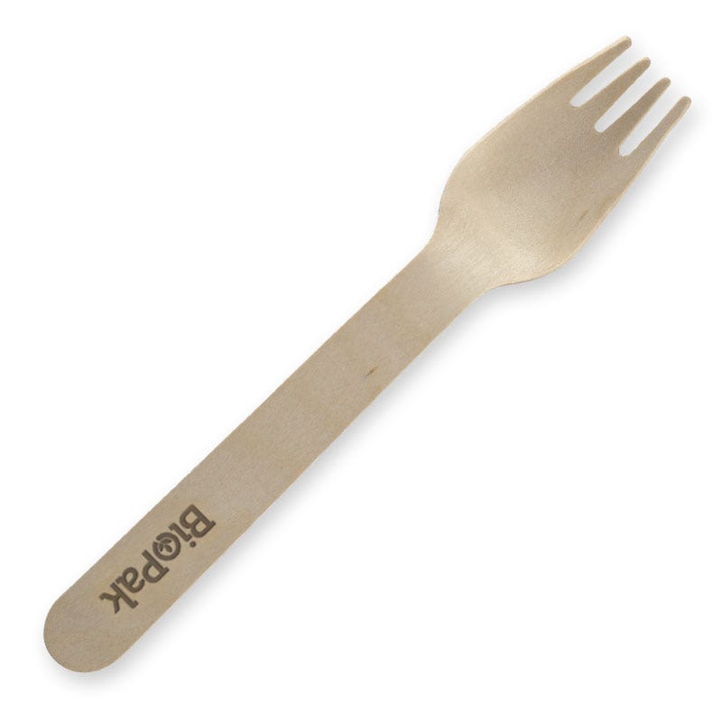 BioPak 16cm Coated Wood Fork 1000pc