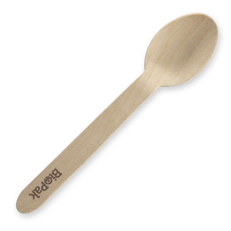 BioPak 16cm Coated Wood Spoon 1000pc