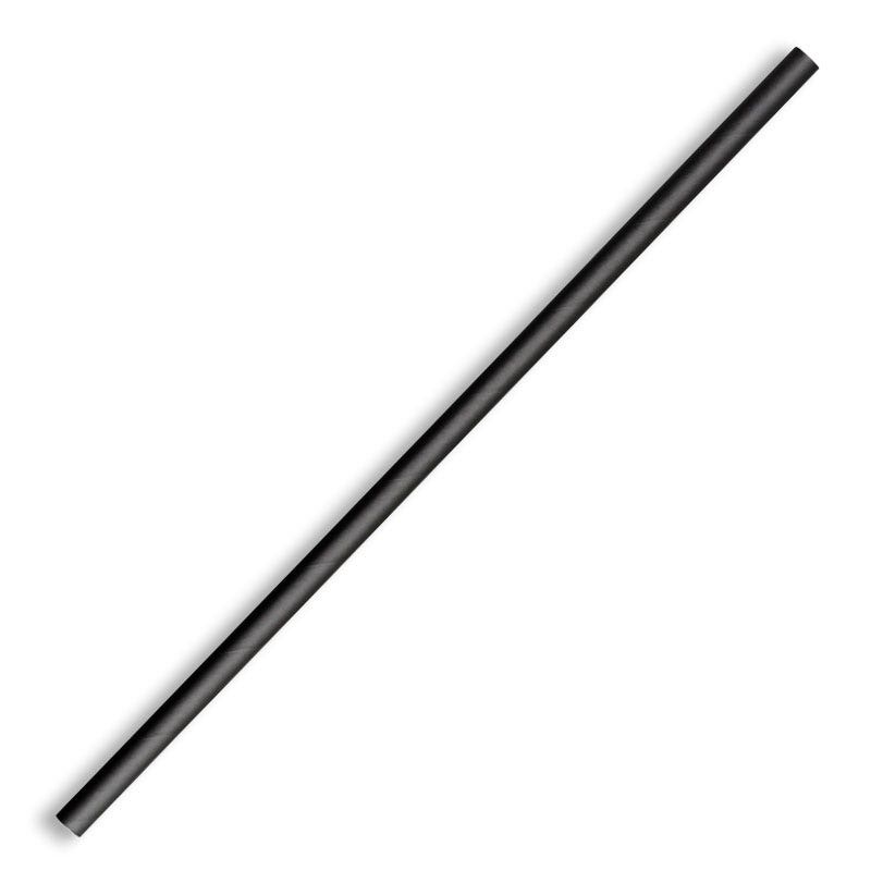 BioPak 6mm Black Regular Paper Straw 2500pc