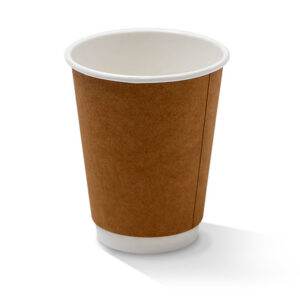 12oz PE Coated  Double Wall Paper Coffee Cup/Kraft 500pc|Pakio