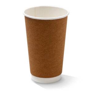16oz PE Coated Double Wall Coffee Cup/Kraft 500pc - Pakio