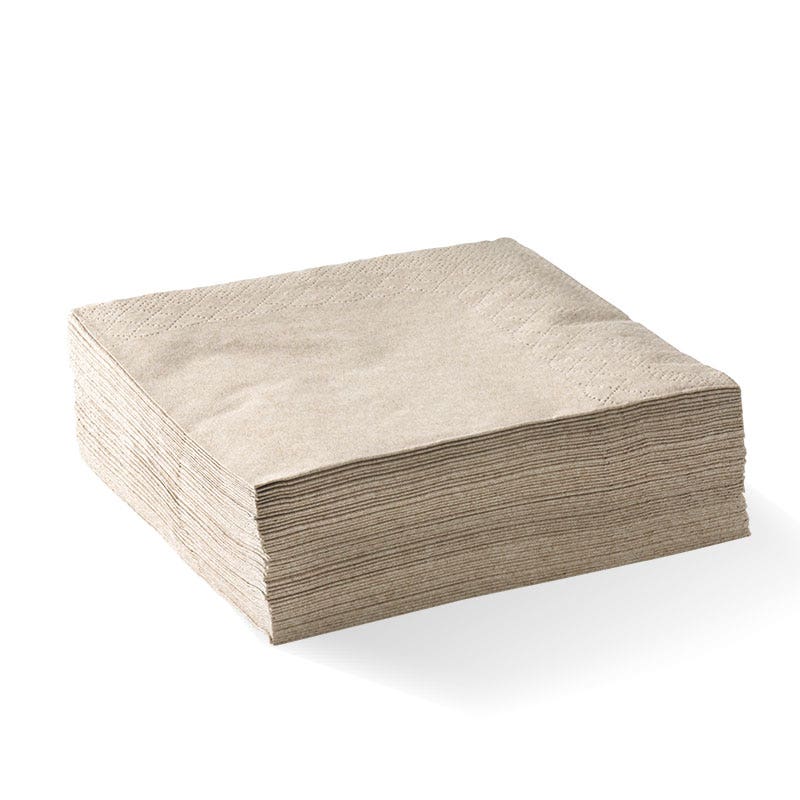 BioPak Natural 2-Ply 1/4 Fold Corner Embossed Dinner Napkin 1000pc