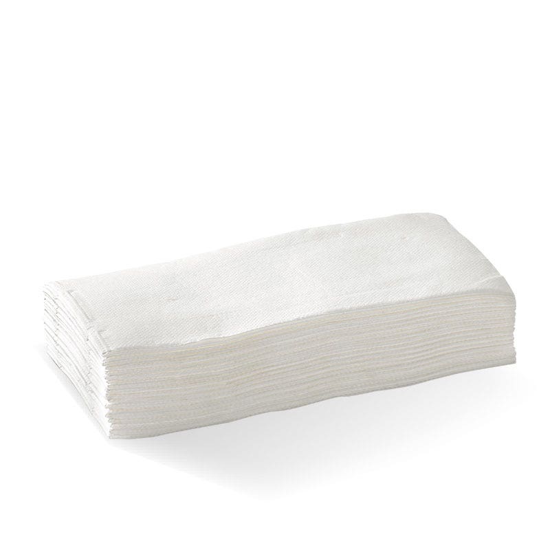 BioPak White 2-Ply 1/8 Fold Quilted Dinner Napkin 1000pc
