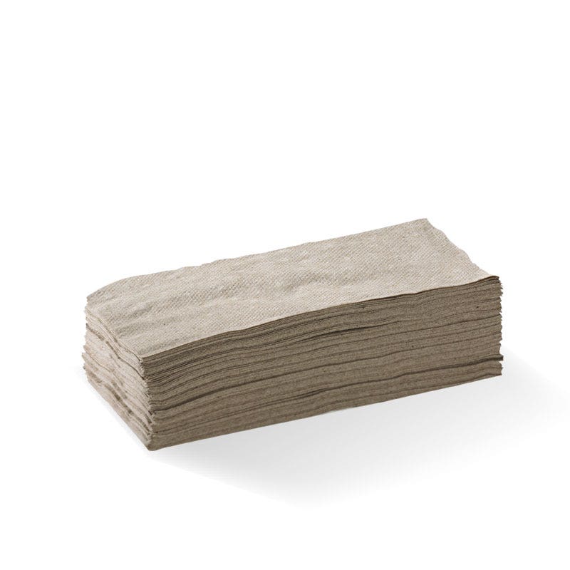 BioPak Natural 1-Ply 1/8 Fold Lunch Napkin 3000pc