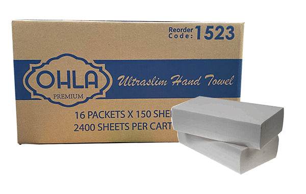 Ultra-Slim Interleaved Hand Towel 16 Packs - Pakio