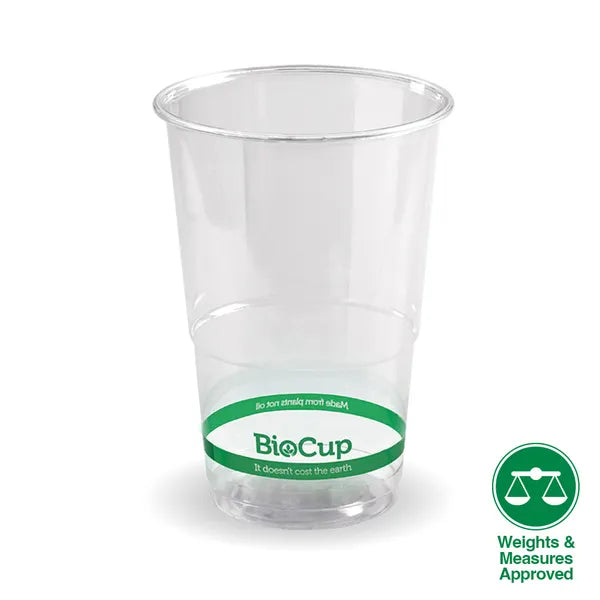 BioCup 280ml Clear Green Weights & Measures Approved Clear Plastic Cold Drink Cups - 2000pcs