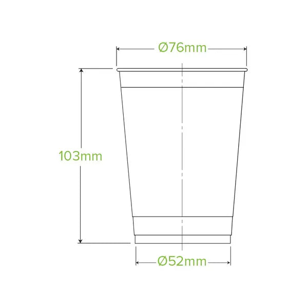 BioPak 280ml Clear Green Weights & Measures Approved Clear Cold Drink Cups 2000pcs