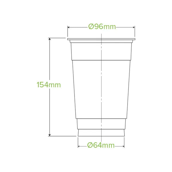 BioPak 700ml Clear Cold Drink Cups 1000pc
