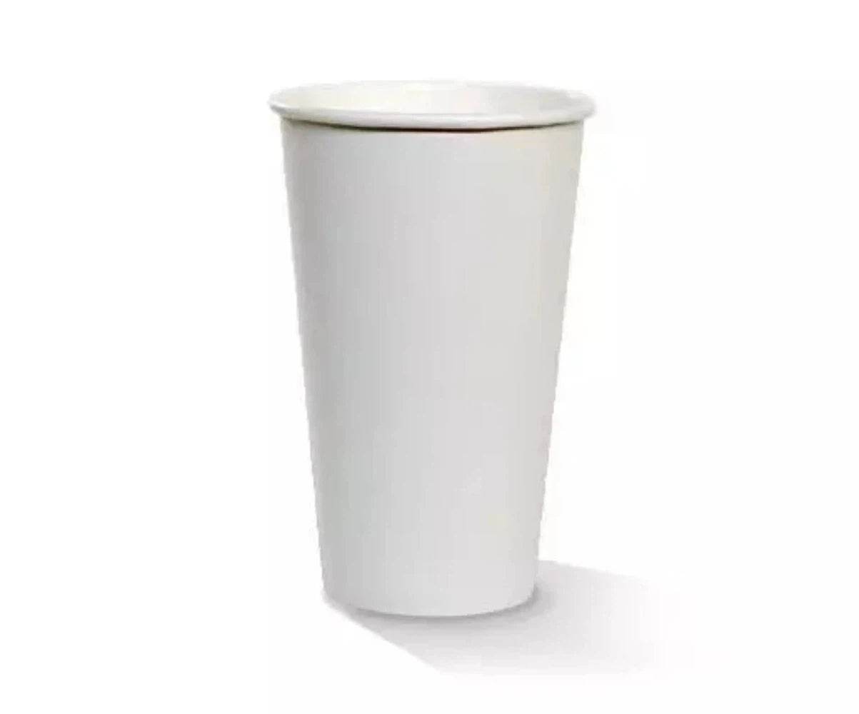 8-12oz PE Coated Single Wall Paper Coffee Cup/ White 1000pc - Pakio